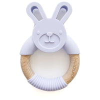 Loulou Lollipop Bunny Silicone + Wood Teething Ring