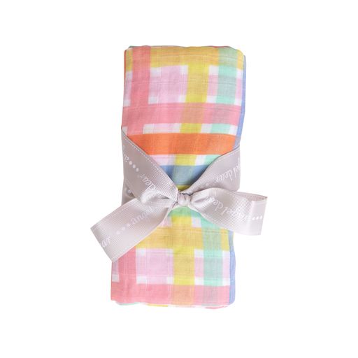 Angel Dear Swaddle Blanket- Multi Colored Plaid