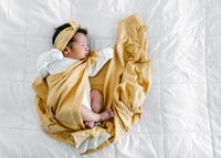 Copper Pearl Knit Swaddle Blanket - Marigold