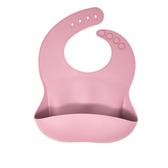 Three Hearts Silicone Bib - Mauve