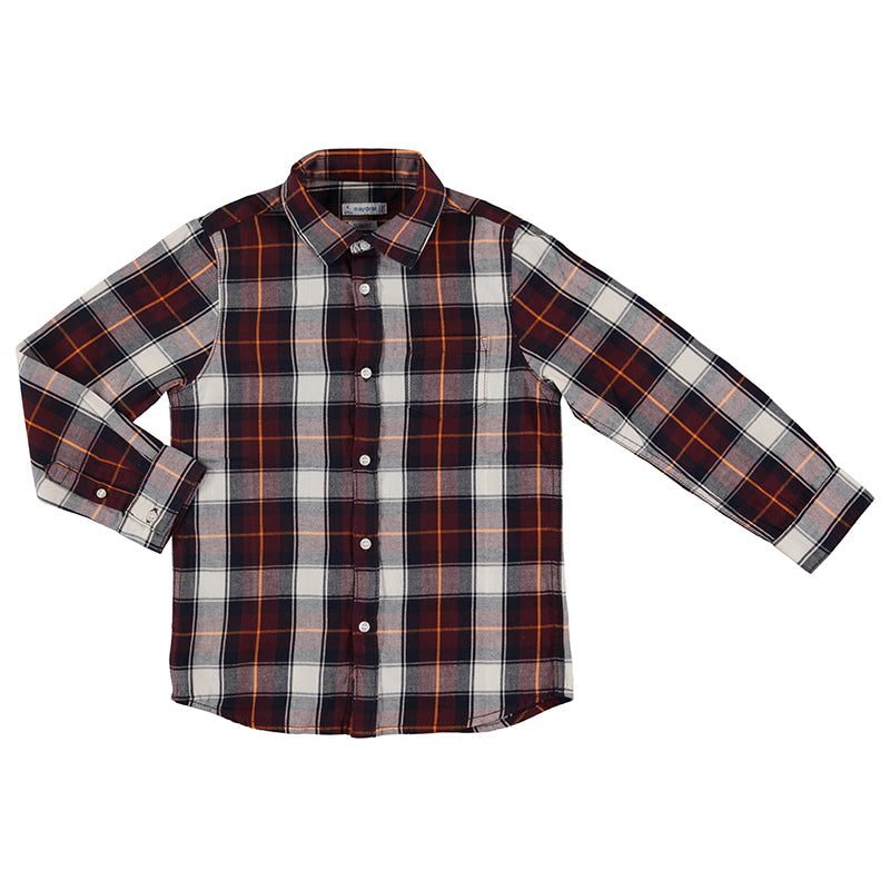 Mayoral  L/S checked shirt - Ciruela