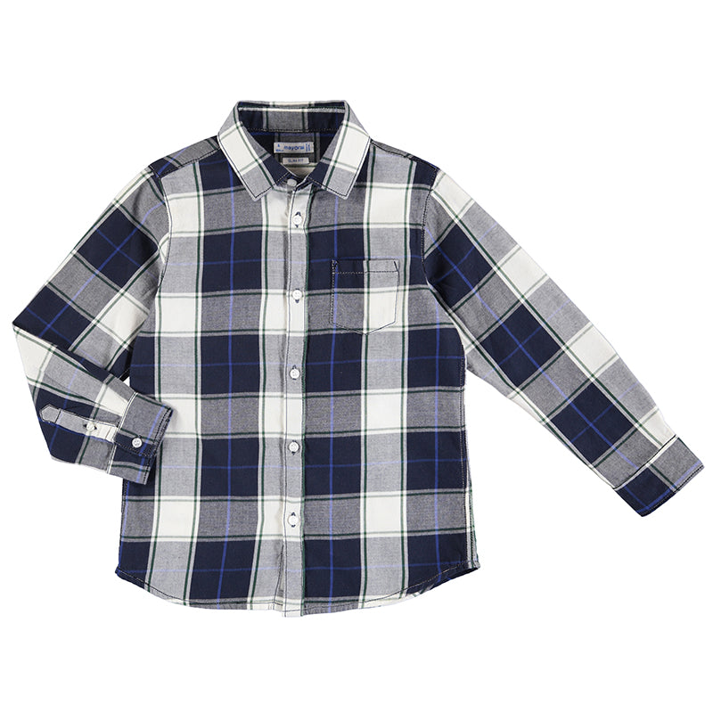 Mayoral  L/s checked shirt - Marino