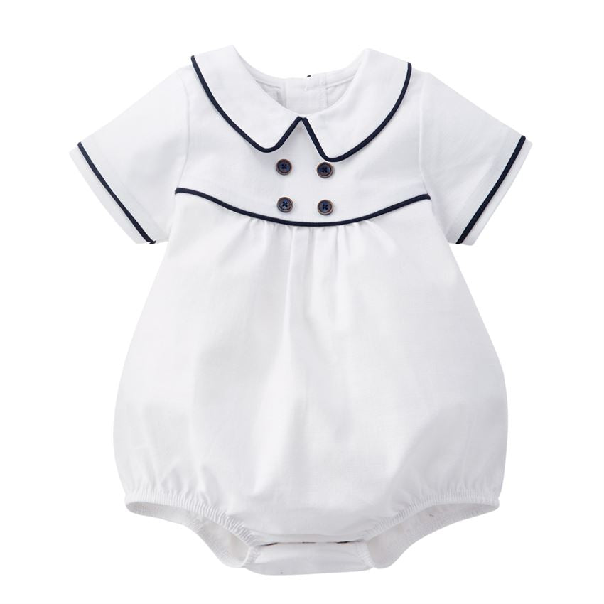 Mud Pie Nautical White Linen Bubble