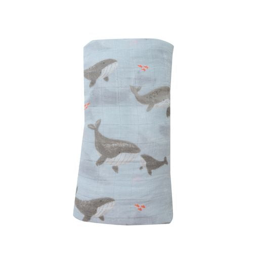 Angel Dear Multi Swaddle Blanket- Grey Whales