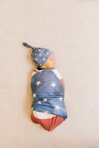 Copper Pearl Top Knot Hat - Patriot