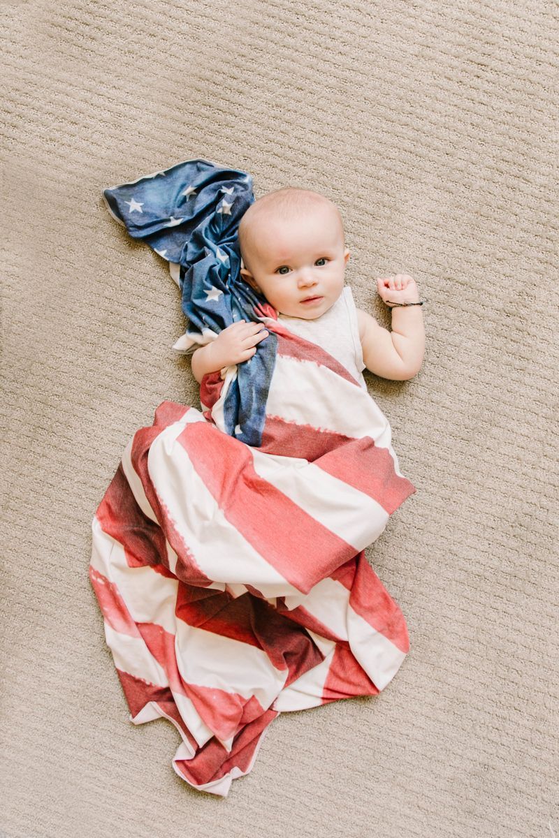 Copper Pearl Knit Swaddle Blanket - Patriot