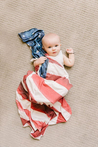 Copper Pearl Knit Swaddle Blanket - Patriot