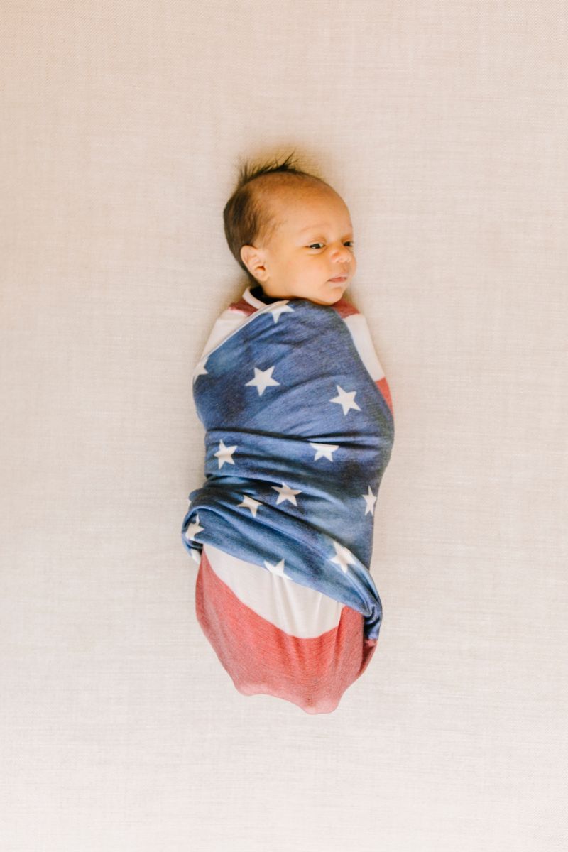 Copper Pearl Knit Swaddle Blanket - Patriot