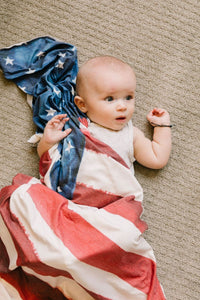 Copper Pearl Knit Swaddle Blanket - Patriot