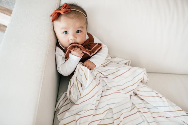 Copper Pearl Knit Swaddle Blanket - Piper