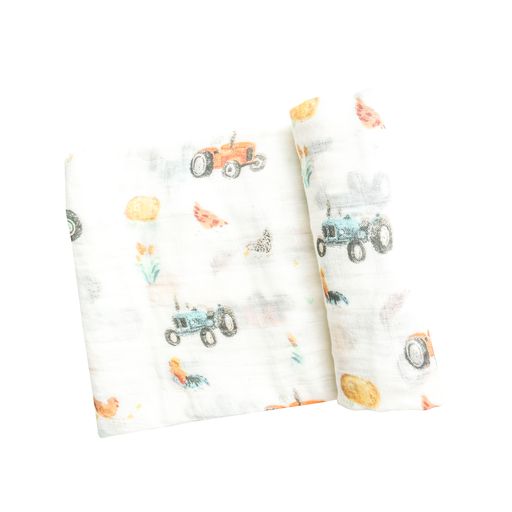 Angel Dear Swaddle Blanket- Tractors