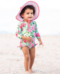 Ruffle Butts Rosy Sweetheart One Piece Rash Guard