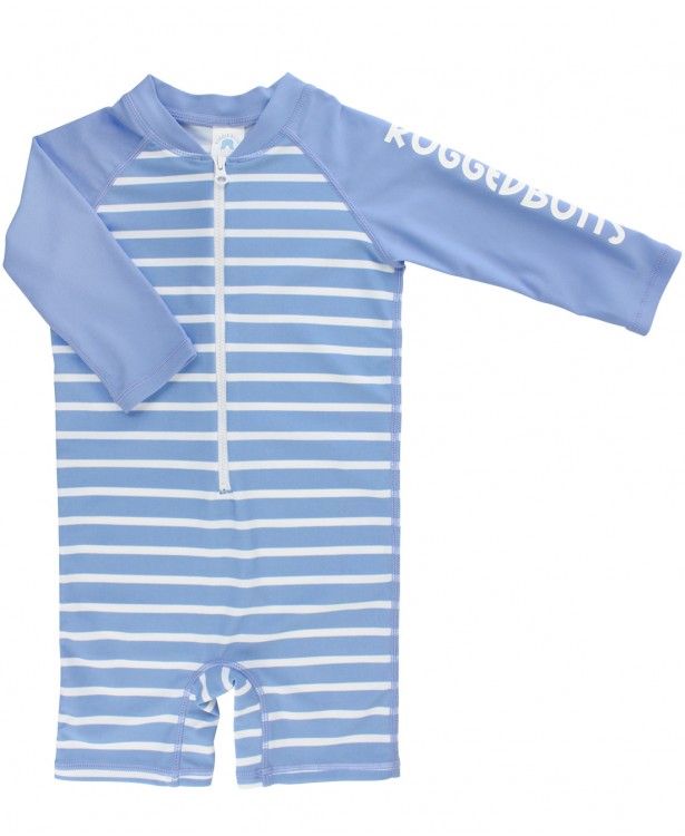 Rugged butts Rash Guard Bodysuit - Cornflower Blue Stripe