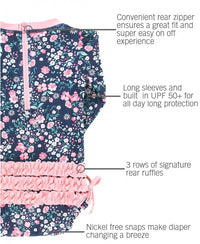 RuffleButts Moonlit Meadow One Piece Rash Guard