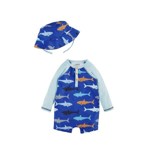 Mud Pie - Shark Rash Guard and Hat Set