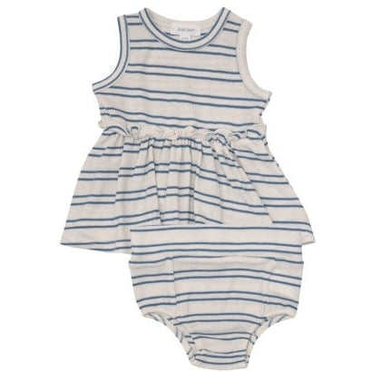 Angel Dear Blue Rib Stripe Tank Dress & High Waist Bloomer