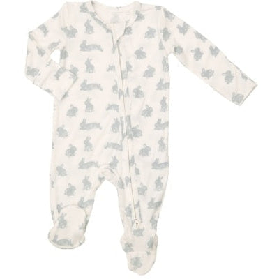 Angel Dear Grey Bunnies 2-Way Zipper Footie