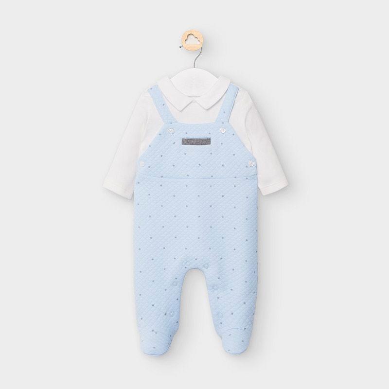 Mayoral Onesie Newborn Quilted One Piece - Sky