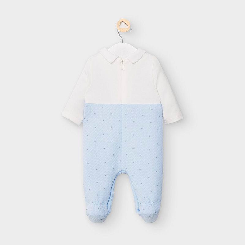 Mayoral Onesie Newborn Quilted One Piece - Sky