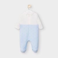 Mayoral Onesie Newborn Quilted One Piece - Sky