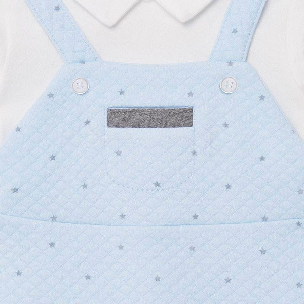 Mayoral Onesie Newborn Quilted One Piece - Sky