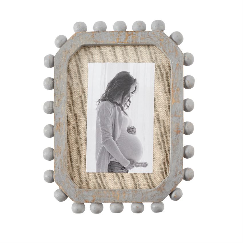 Mud Pie Small Grey Bead Frame