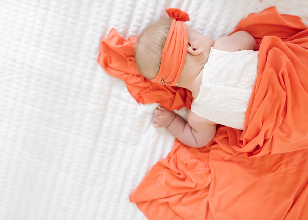 Copper Pearl Knit Swaddle Blanket - Stella