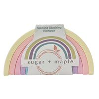 Sugar + Maple 6 piece Silicone Stacking Rainbow