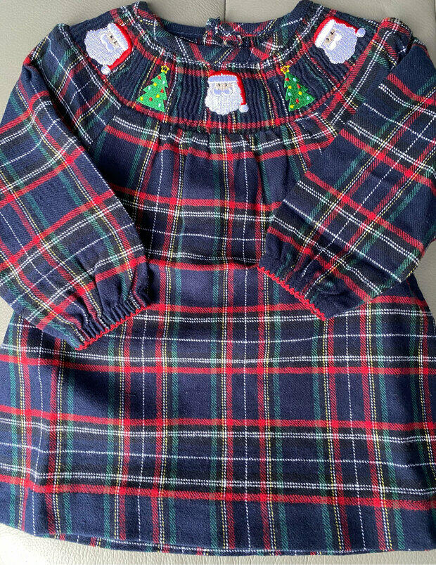 Mudpie Smocked Plaid Christmas Dress