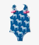 Hatley Rainbow Zebra Shoulder Bow Swimsuit