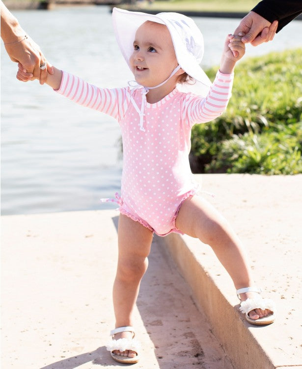 Ruffle Butts Wide Brim Swim Hat