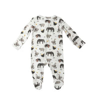 Angel Dear 2 Way Zipper Footie- Black & White Farm Animals