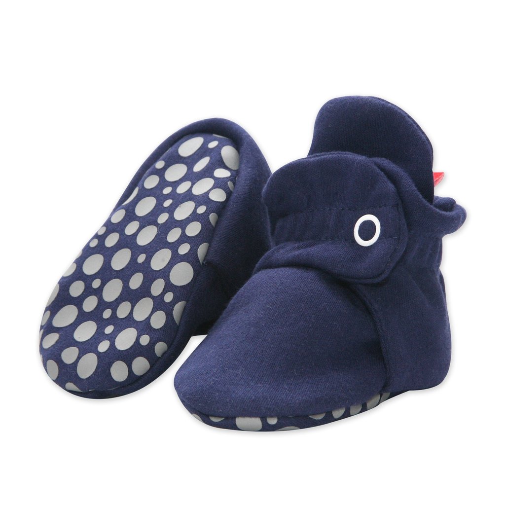 Zutano Cotton Gripper Baby Booties -  True Navy